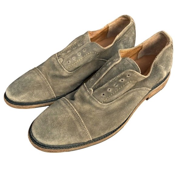 FRYE Oxford Shoes Charcoal Brown Gray Suede Leather Mens US Size 10.5D - Picture 2 of 13